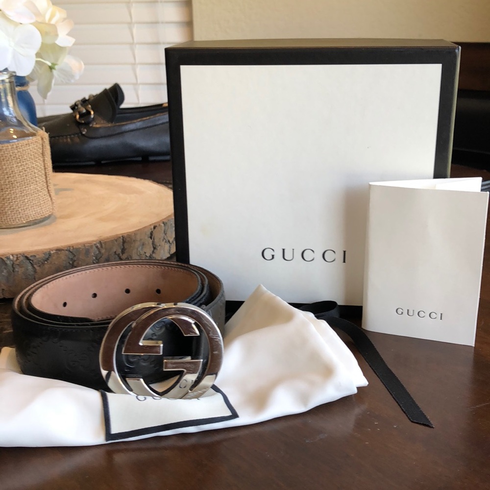 Gucci men’s belt size 100-40 black Gucci box,bags,